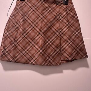 Princess Polly Checkered Tan Mini Skirt